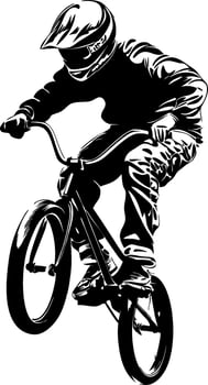 BMX Rider Silhouette for Extreme Sports Designs and Illustrations vector