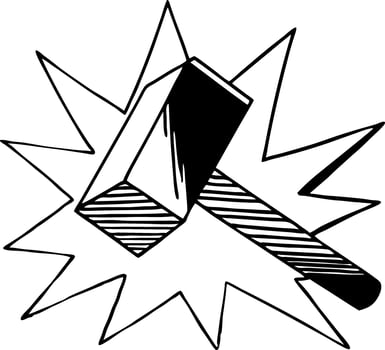 Cartoon Hammer Striking Burst Effect for Graphic Design and Animation vector