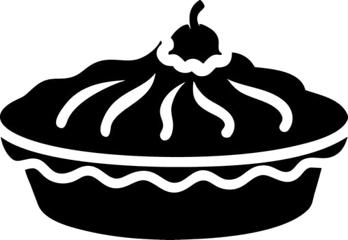 Classic Pie Silhouette for Graphic Design and Culinary Projects vector