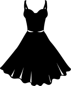 Elegant Black Dress Silhouette for Fashion Design and Art Projects vector