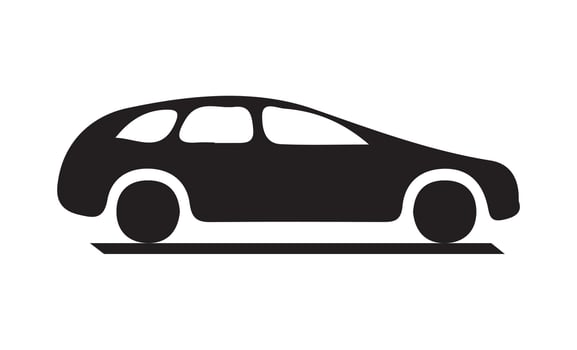 Car icon, isolated. Flat design. vector