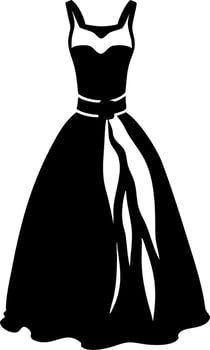 Elegant Evening Gown Silhouette for Fashion Design and Illustration vector