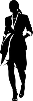 Fashionable Woman Silhouette in Stylish Outfit for Design and Illustration vector