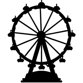 Ferris Wheel Silhouette for Amusement Park Designs and Creative Projects vector