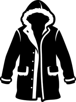 Hooded Winter Coat Silhouette for Fashion and Design Projects vector