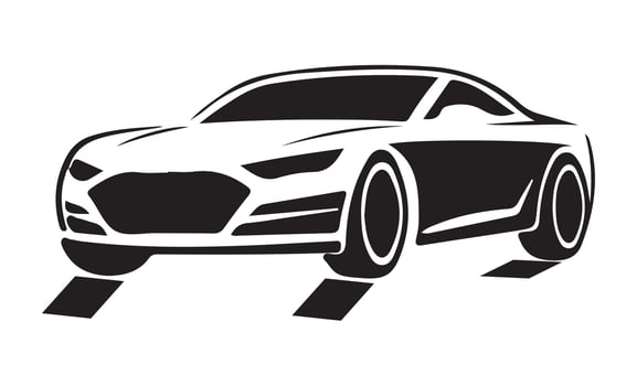 Car silhouette of a modern sports electric car. Illustration EPS 10 vector