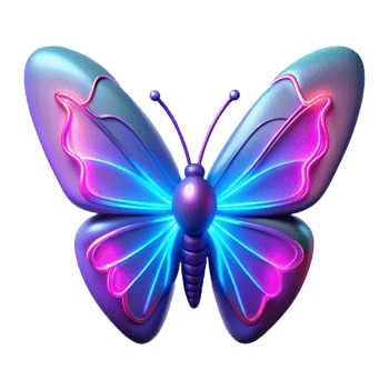elegant traditional Neon Butterfly Glowing Wings high quality png