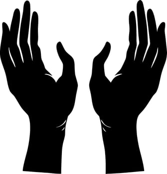 Silhouette of Open Hands Gesture Art for Design and Inspiration vector