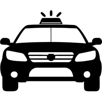 Silhouette of Police Car Front View Graphic for Safety and Security Design vector