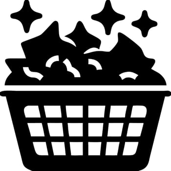 Sparkling Clean Laundry Basket Illustration for Laundry Apps and Cleaning Services vector