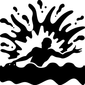 Splashing Silhouette of Person in Water for Art and Design Projects vector