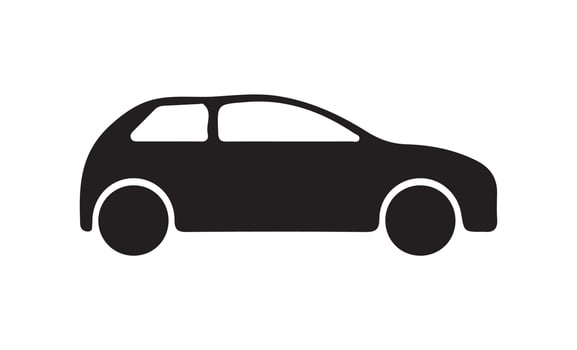 Car icon black on white background. Illustration. vector