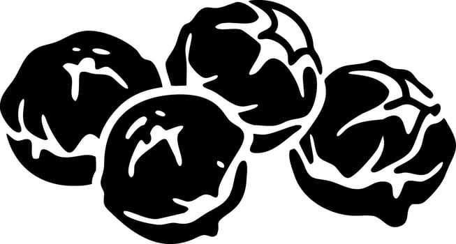 Illustration Black Brussels Sprouts Silhouette Art for Creative Projects vector