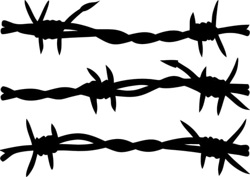 Illustration of Barbed Wire Silhouette for Tattoo Design and Interior Decoration vector