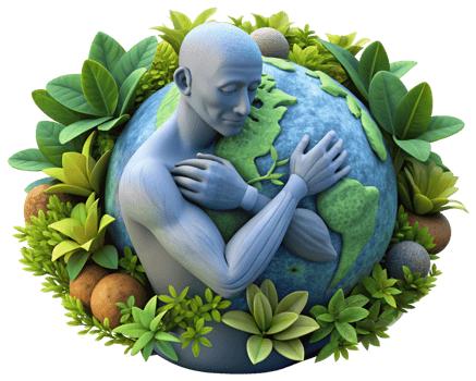 Man holding the Earth with environmental awareness png