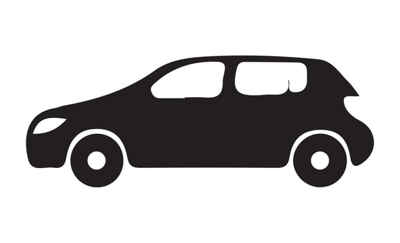 Vehicle sign. Sedan silhouette. Black car graphic design vector