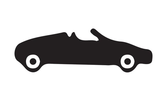 Sports Black and white Car icon. Eps 10 vector