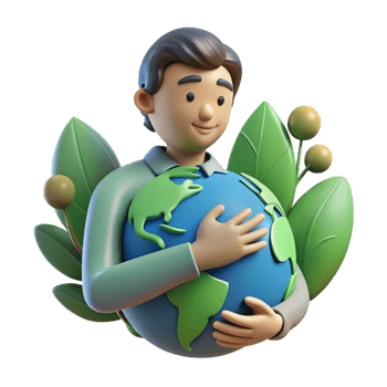Green world supporter showcasing love for nature png