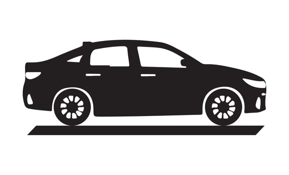 car silhouettes. Simple car icon collection isolated on a white background. vector