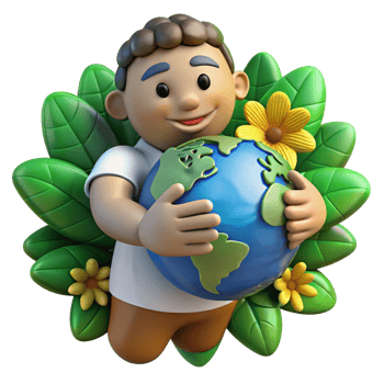 Earth Day celebration with man and nature png
