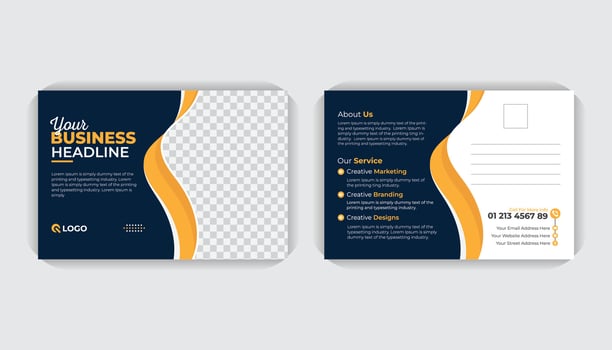 Corporate idea Abstract stylish Double sided Landscape poster, creative business solution marketing agency business postcard or modern flyer template vector
