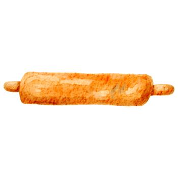 Wooden Rolling Pin Watercolor illustration png