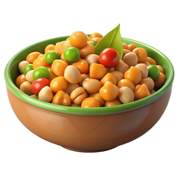 A bowl of colorful beans and peas png