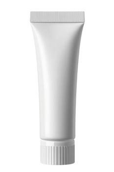 Empty white tube for packaging cosmetic or medical products. png