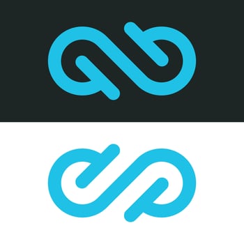Set Blue Pictograph Infinity Sign - Logo Template Illustration Design. EPS 10. vector