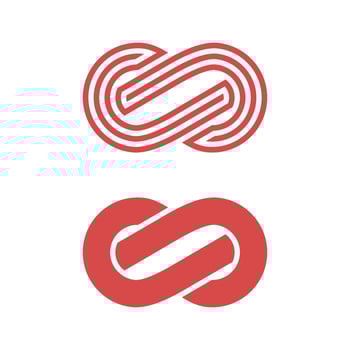 Set Red Color Pictograph Infinity Sign - Logo Template Illustration Design. EPS 10. vector