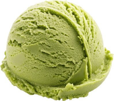 Refreshing Matcha Ice Cream Scoop in a Bowl Gourmet Frozen Dessert Treat png