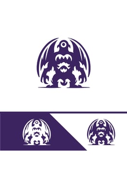 Doom Monger monster logo vector