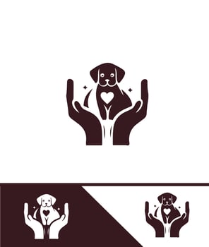 Pet Secure Hands Pets In Safe Hand logo vector