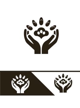 Care Paws Pets In Safe Hand logo vector
