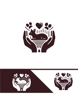 Pet Guardian Pets In Safe Hand logo vector