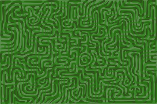 Intricate green line pattern displays mesmerizing maze-like design vector