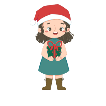 Little Girl bring Christmas gift png