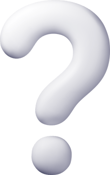 3D white question mark icon png