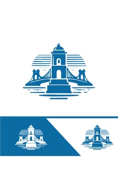 Bridge Works bridge logo design vector