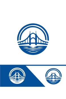 Bridge Horizons bridge logo design vector