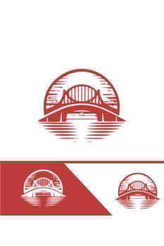 Bridge Bound bridge logo design vector