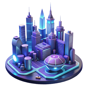 beautiful modern Futuristic Cityscape A 3D Model of a Modern Metropolis genuine png
