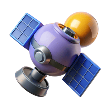 Satellite in Space 3D Model png