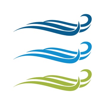 Set Ornamental Waves Water Logo Template Illustration Design. EPS 10. vector