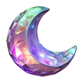 Iridescent Crescent Moon A Facetted Galaxy Jewel png