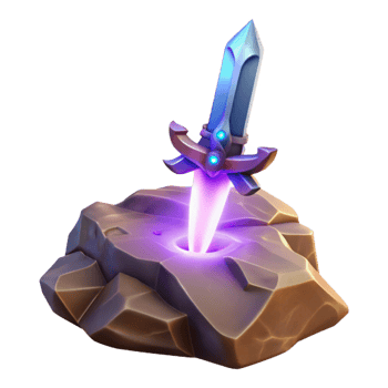 impressive contemporary Glowing Sword in Stone high quality png