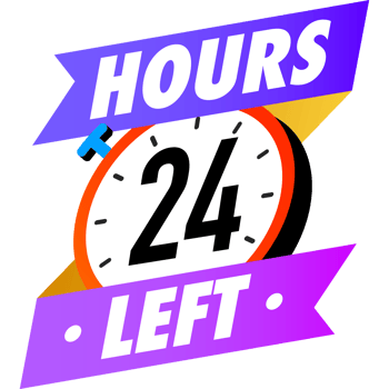 Countdown 24 hours left badge colorfu stylel png