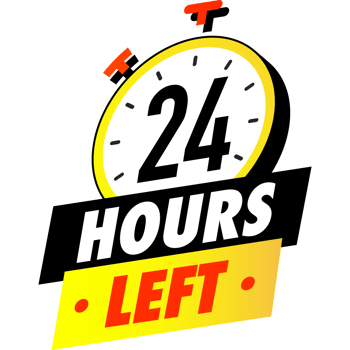 Countdown 24 hours left badge colorful style png