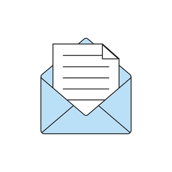 open letter envelope icon isolated. mail open envelope vector