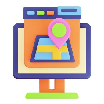 Map 3D element illustration png